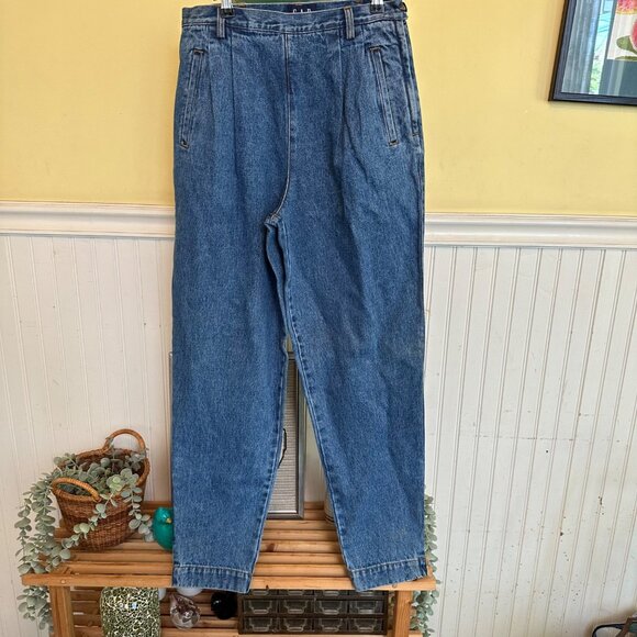 Gap Vintage 90s Denim Blue Jeans Flat front high waist tapered leg 9/10 - Picture 1 of 8
